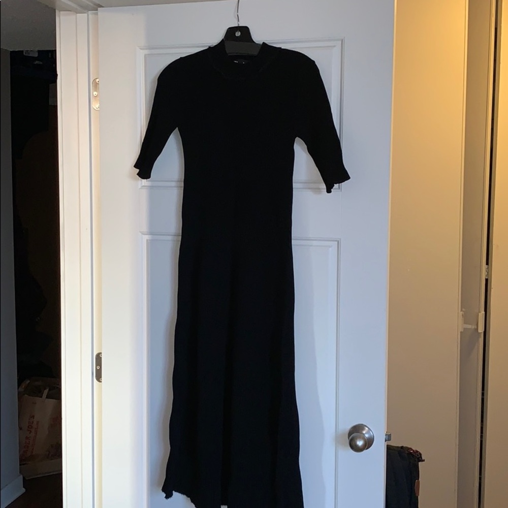 Proenza Schouler Rib Knit Black Midi Dress S - Picture 4 of 7